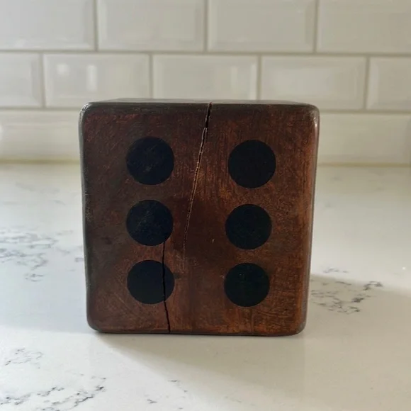 Crate&barrel Rustic Oversized Wooden Dice - Picture 5 of 16